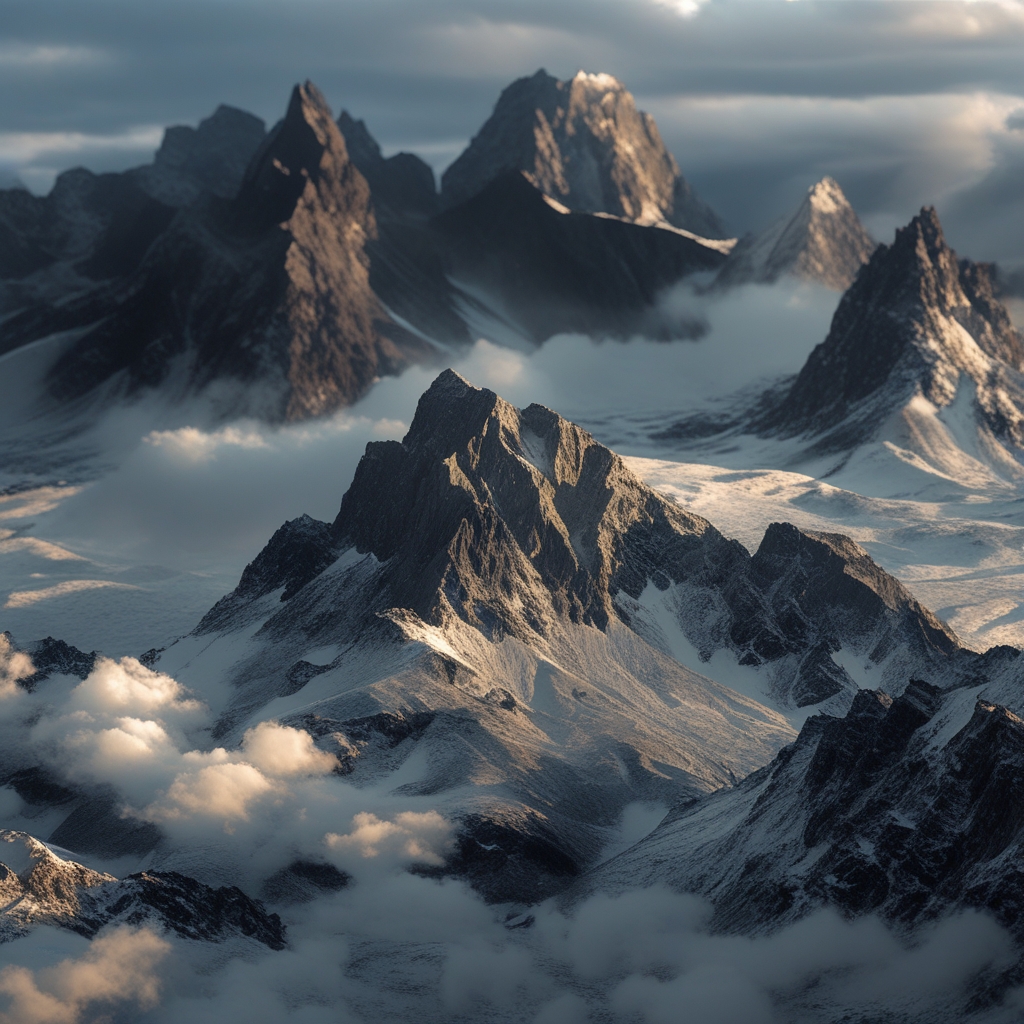 Abstrakcyjna, geometryczna kompozycja z ciemnymi tonami, subtelna faktura kamienia lub betonu, stonowane ciemne tło z delikatnymi refleksami światła