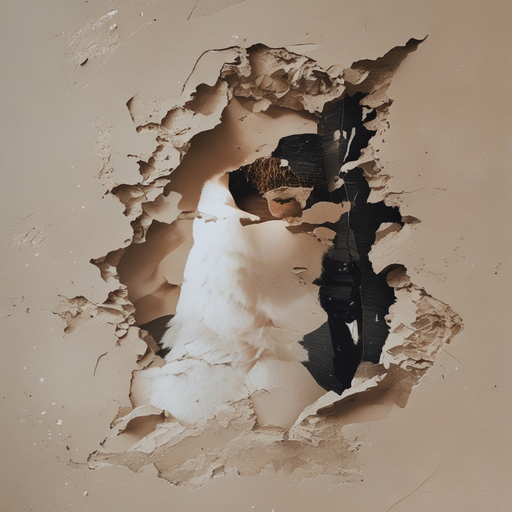 Abstrakcyjna sylwetka ludzkiego ciała w płynnym ruchu fotografowana z niskiego kąta, miękkie naturalne światło padające z boku, ciemne stonowane tło, głębokie cienie i faktura, kinematograficzny kadr